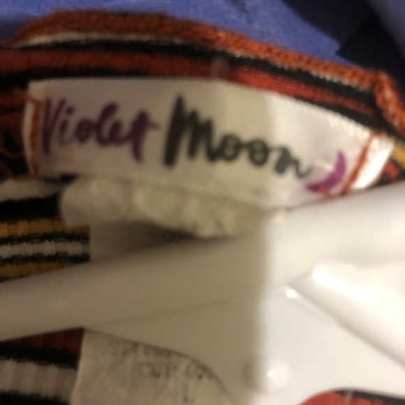 Violet Moon Mock Neck Striped Top - Picture 7 of 7